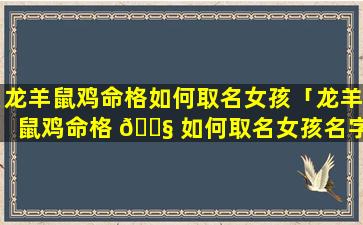 龙羊鼠鸡命格如何取名女孩「龙羊鼠鸡命格 🐧 如何取名女孩名字」